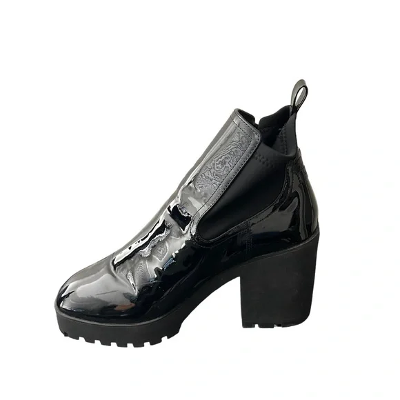 ALDO Women’s Platform Black Pull-Tab Bigmood Leather Chelsea Boots Size 11 - Picture 7 of 11